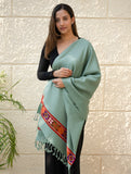Warm & Cosy Signature Kinnauri Stole - Ocean Moss