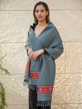 Load image into Gallery viewer, Warm &amp; Cosy Signature Kinnauri Stole - Sky Mist