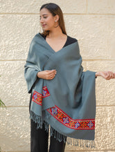 Load image into Gallery viewer, Warm &amp; Cosy Signature Kinnauri Stole - Sky Mist