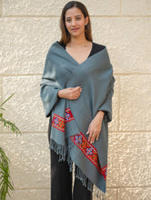 Load image into Gallery viewer, Warm &amp; Cosy Signature Kinnauri Stole - Sky Mist