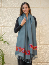 Load image into Gallery viewer, Warm &amp; Cosy Signature Kinnauri Stole - Sky Mist