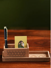 Wooden Jaali Desk Set (2 pc Set)