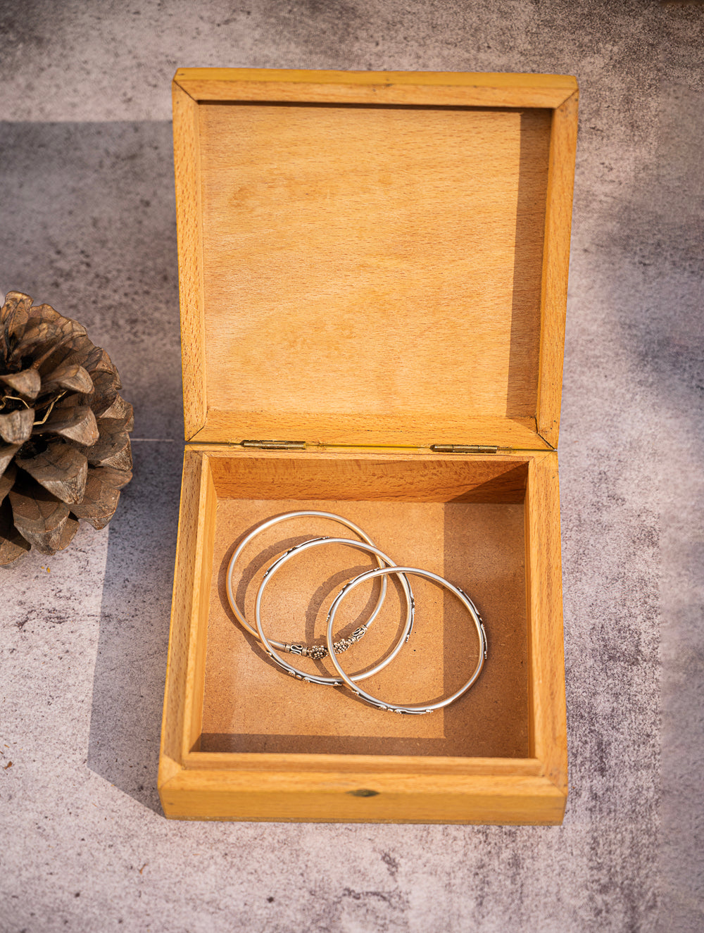 Wood Engraved Deer Decorative Box