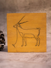 Wood Engraved Deer Decorative Box