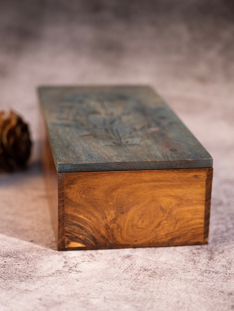 Wood Engraved Floral Decorative Box