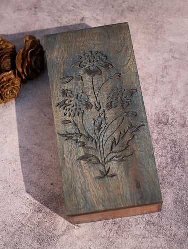 Wood Engraved Floral Decorative Box