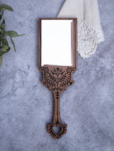 Load image into Gallery viewer, Wood Engraved Hand Mirror- Rectangle