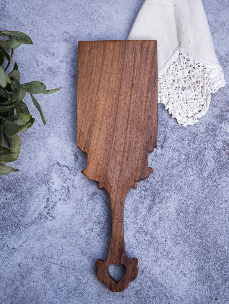 Wood Engraved Hand Mirror- Rectangle