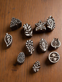 Wood Engraved Mini Printing Blocks - Assorted Leaves (Set of 11)