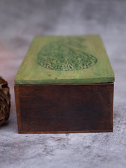 Wood Engraved Paisley Decorative Box