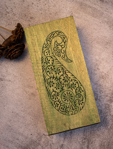 Wood Engraved Paisley Decorative Box