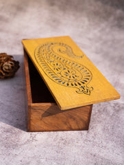 Wood Engraved Paisley Decorative Box
