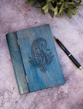 Wood Engraved Paisley Paper Holder