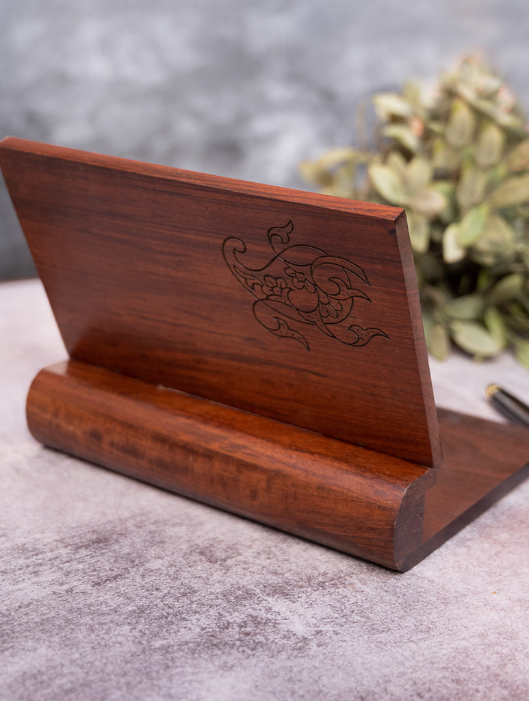 Wood Engraved Paisley Paper Holder
