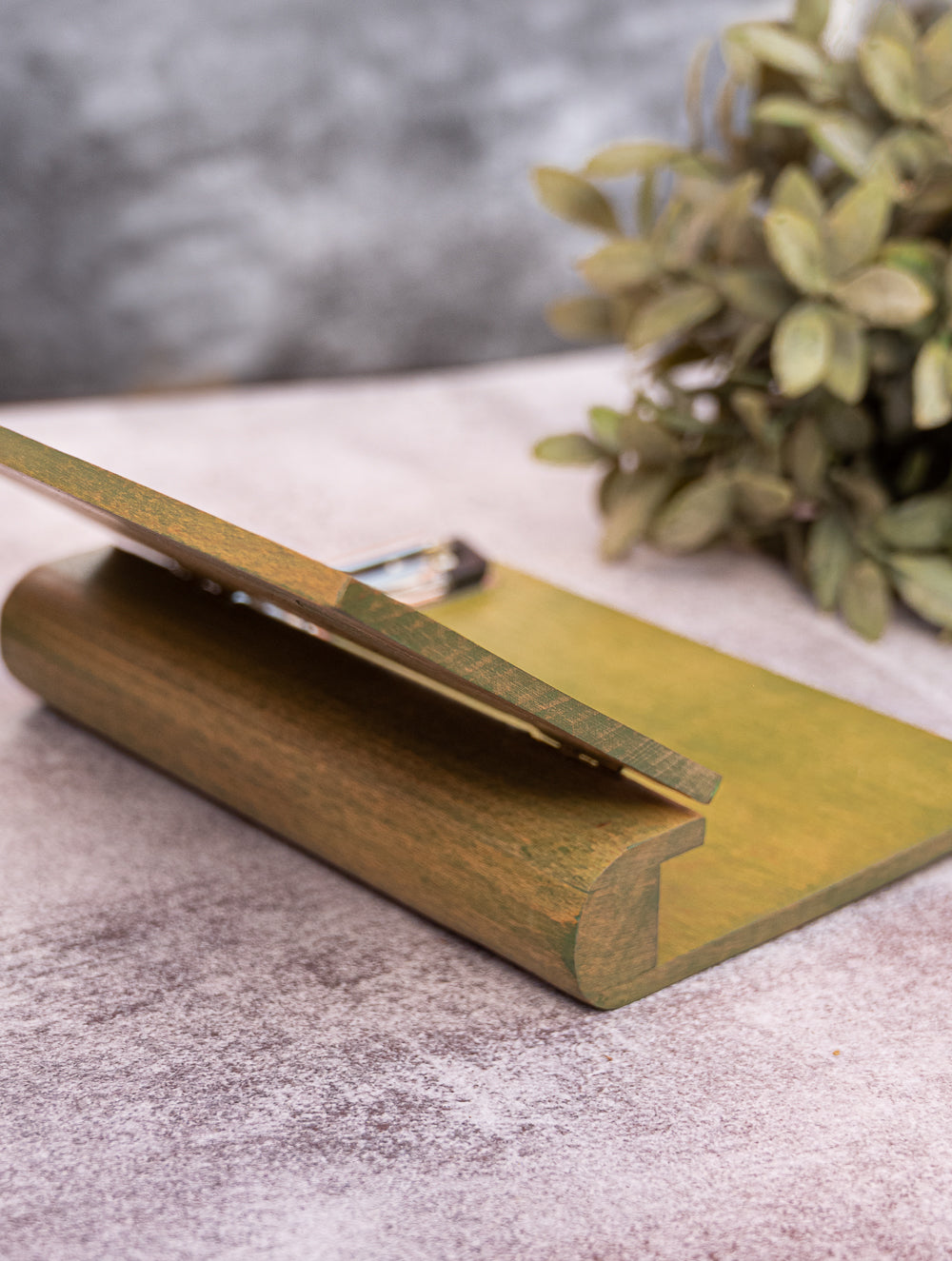 Wood Engraved Peacock Feather Paper Holder