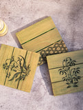 Wood Engraved Pot Holders (Set of 3) - Medley In Green
