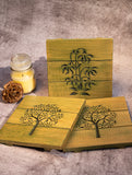 Wood Engraved Pot Holders (Set of 3) - Foliage