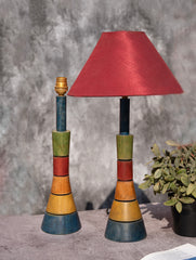 Wood Engraved Table Lamp