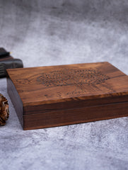 Wood Engraved Tree Decorative Box