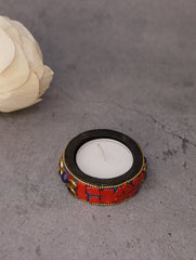 Wood & Resin Tealight Holders (Set of 6) - Red
