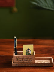 Wooden Jaali Desk Set (2 pc Set)