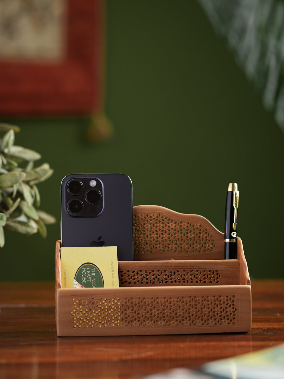 Wooden Jaali Stationery / Paper Holder