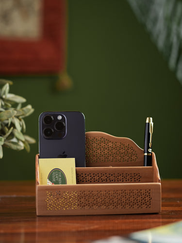 Wooden Jaali Stationery / Paper Holder