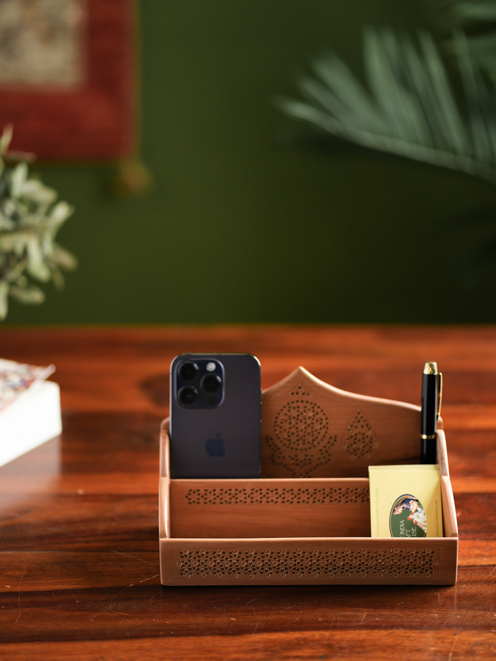Wooden Jaali Stationery / Paper Holder