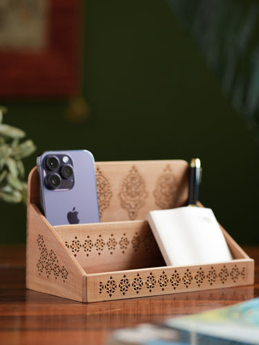 Wooden Jaali Stationery / Paper Holder