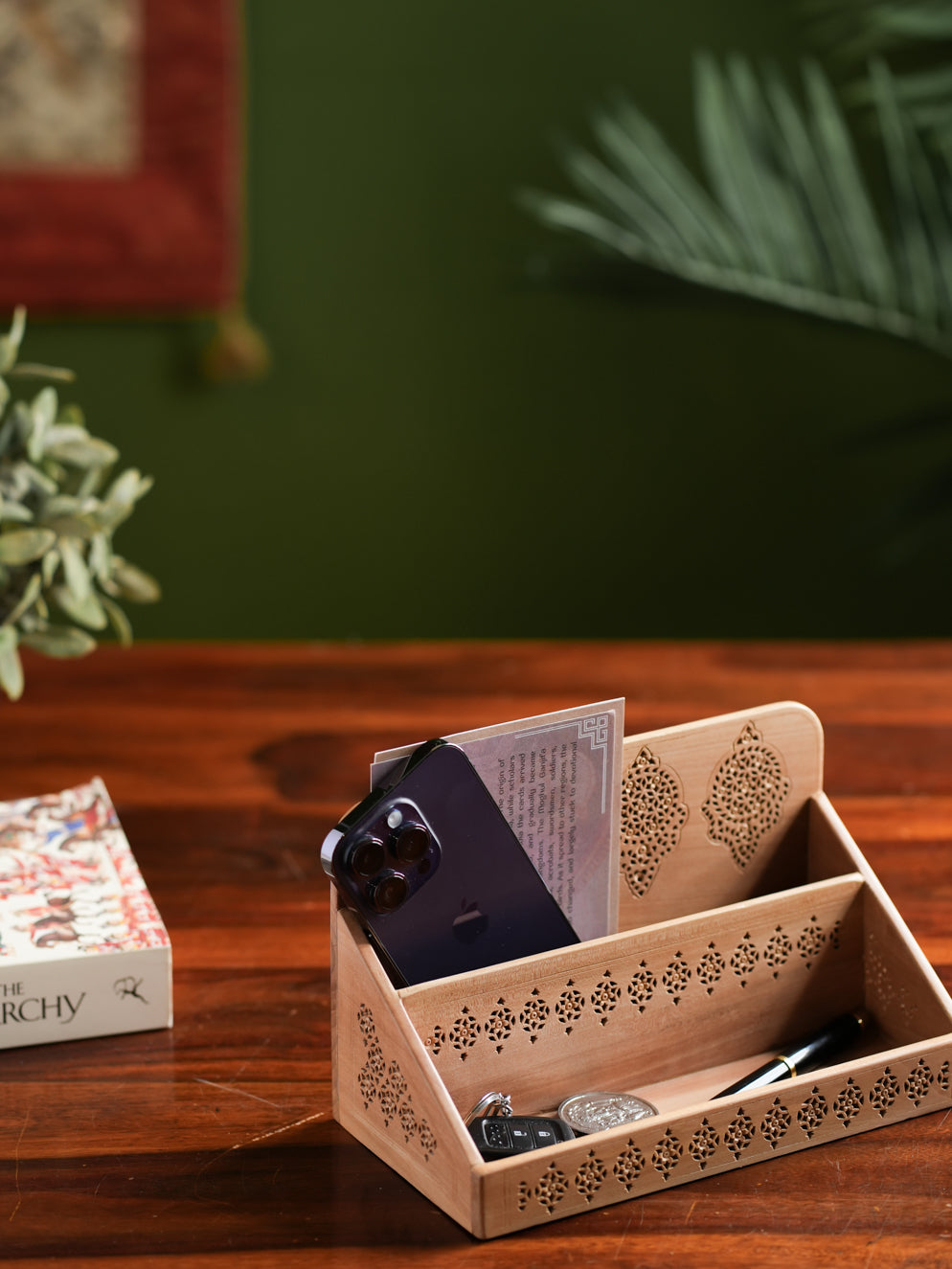 Wooden Jaali Stationery / Paper Holder