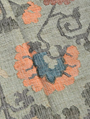 Exclusive Handmade Jute Mirzapur Dhurrie Rug - Sage Floral 
