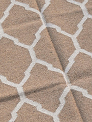 Exclusive Handmade Wool & Cotton Mirzapur Dhurrie Rug  - Sand Dunes (6ft x 4ft)