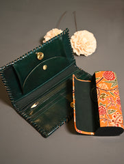 The Traveller’s Collection: Embossed Leather Travel Duo - Marigold Bloom (Set of 2)
