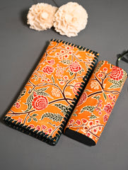 The Traveller’s Collection: Embossed Leather Travel Duo - Marigold Bloom (Set of 2)