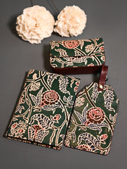 The Traveller’s Collection: Embossed Leather Travel Trio - Emerald Garden (Set of 3)