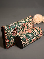 The Traveller’s Collection: Embossed Leather Travel Duo - Emerald Garden (Set of 2)