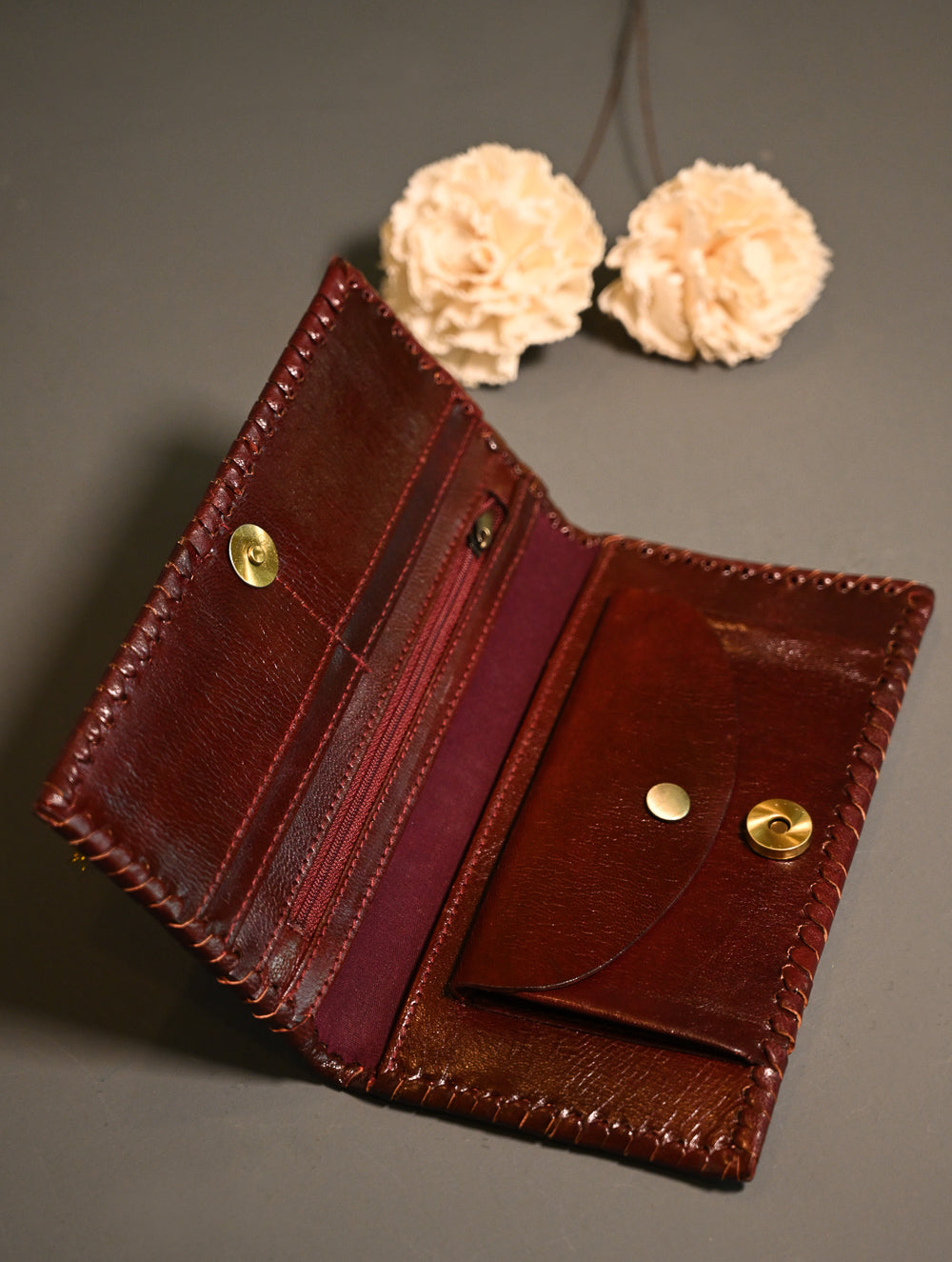 The Traveller’s Collection: Embossed Leather Wallet - Emerald Garden