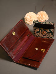 The Traveller’s Collection: Embossed Leather Wallet Set - Emerald Garden (Set of 2)