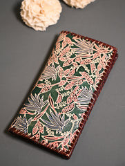 The Traveller’s Collection: Embossed Leather Wallet - Forest Flora