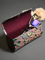 Embossed Leather Spectacle Case - Forest Flora