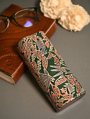 Embossed Leather Spectacle Case - Forest Flora