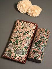 The Traveller’s Collection: Embossed Leather Travel Duo - Forest Flora (Set of 2)