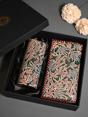 The Traveller’s Collection: Embossed Leather Travel Duo - Forest Flora (Set of 2)