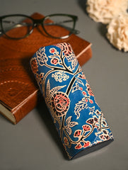 Embossed Leather Spectacle Case - Azure Garden