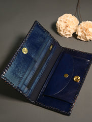 The Traveller’s Collection: Embossed Leather Wallet - Azure Garden