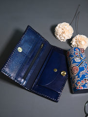 The Traveller’s Collection: Embossed Leather Travel Duo - Azure Garden (Set of 2)