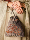 Zardozi and Resham Embroidered Evening Potli Bag - Pearl Grey Ornate