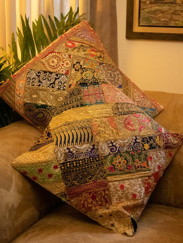 Zari Patchwork Cushion Covers (Set of 2)