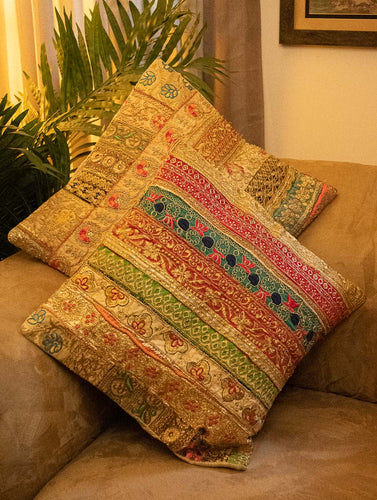 Zari Patchwork Cushion Covers (Set of 2)