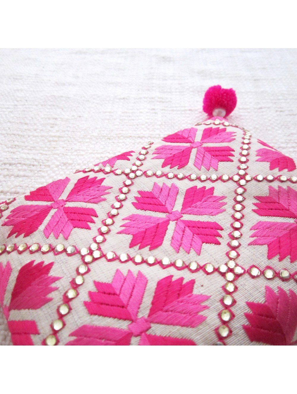 2 toned Embellished Pink Coin Pouch